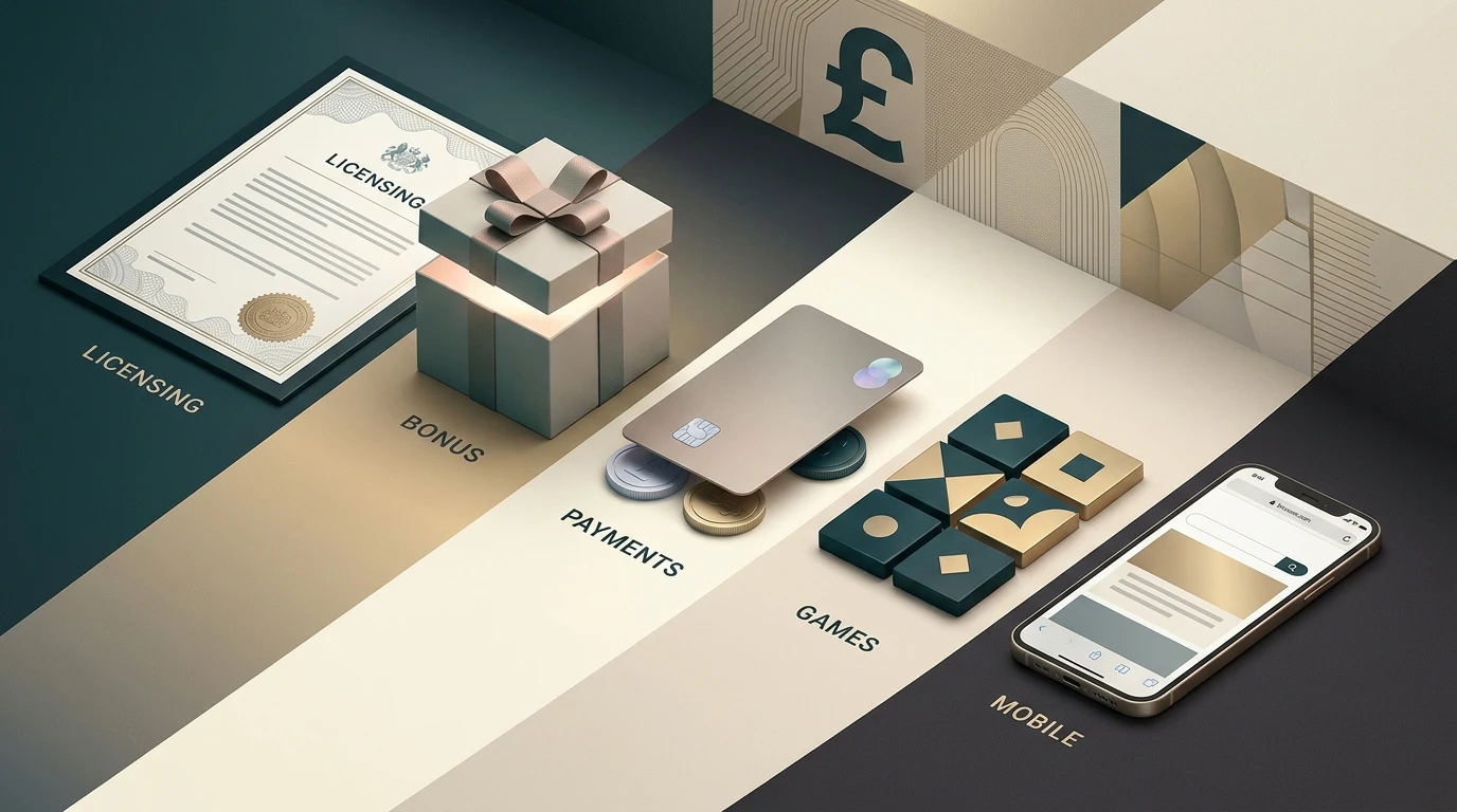 Editorial decision framework for licence, bonus, payments, games and mobile access